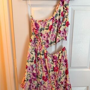 Lulu's Vibrant Floral Mini Dress NWOT